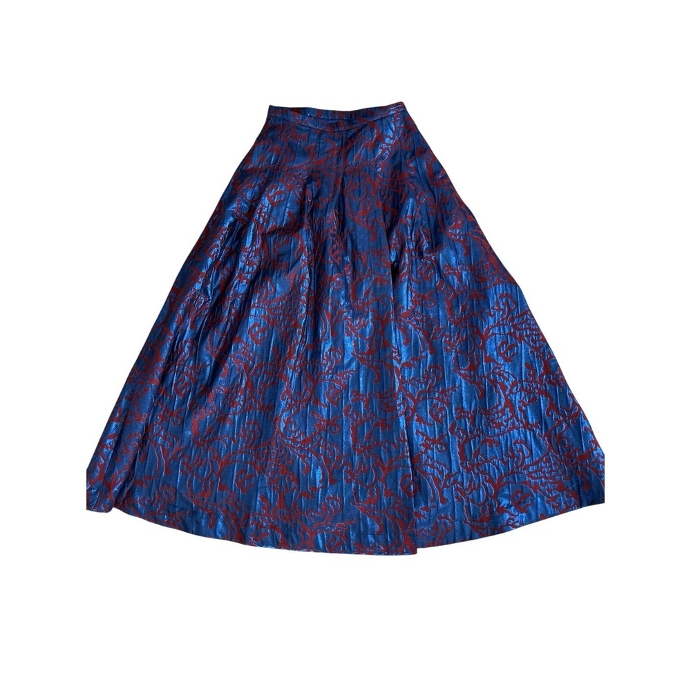 Maeve Anthropologie Floral Brocade Skirt Size 6 Blue holiday Party Formal Maxi - Picture 4 of 8